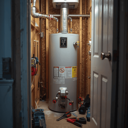 Chauffe-eau dans un espace confiné.